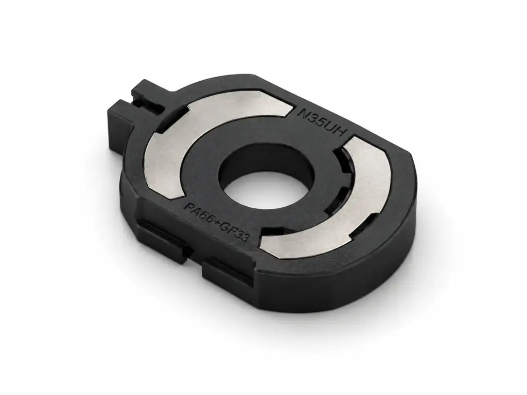 Injection Molded Magnetic Assembly for Rotary Position Sensors
